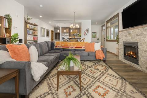 living room with couch and tv