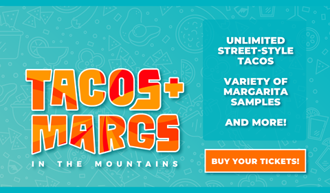Graphic for Tacos and Margs summer event at Winter Park Resort Colorado