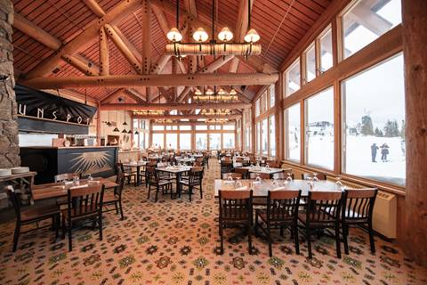 Mountaintop wood style lodge at Winter Park Resort