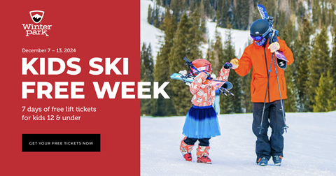 Kids ski free week digital graphic