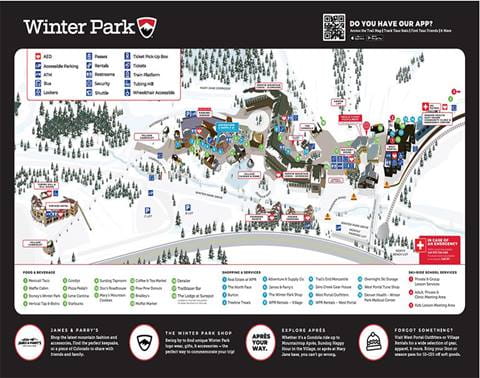 Digital base map of Winter Park Resort winter 2024-2025