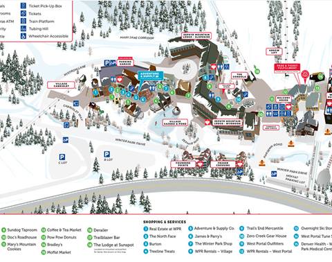 Digital base map of Winter Park Resort winter 2024-2025